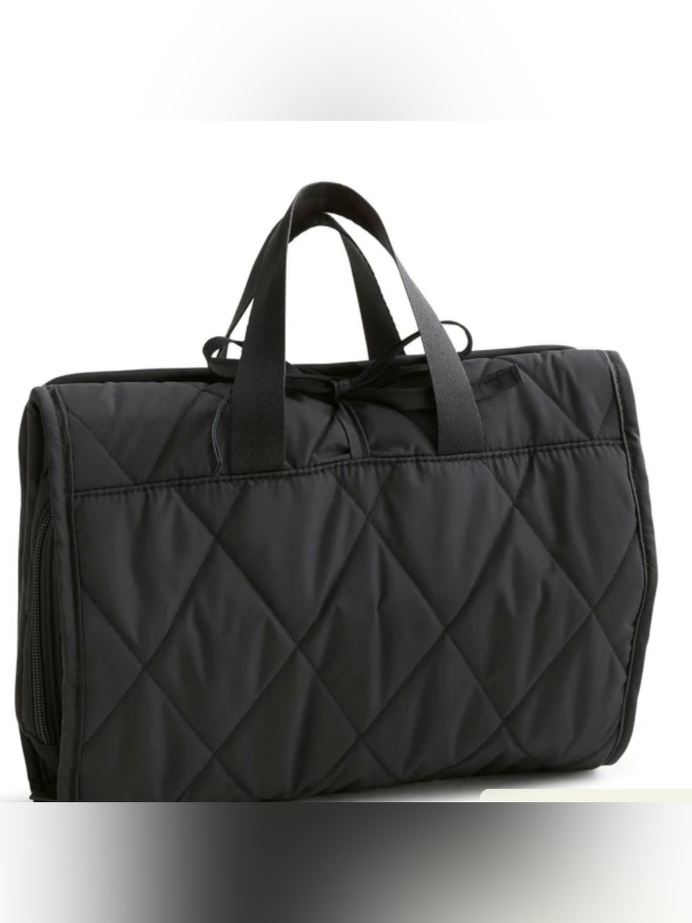 Vera Bradley Black Quilted Travel Hanging  Cosmetic/Toiletries Organizer Bag